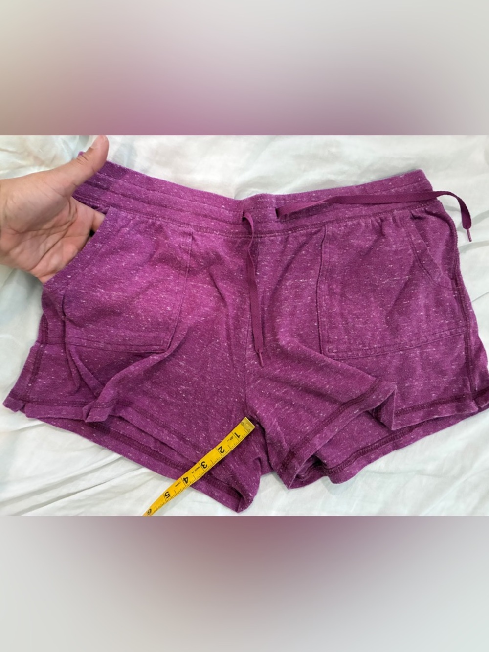 Athletic Works Heathered Magenta Drawstring Athletic Shorts